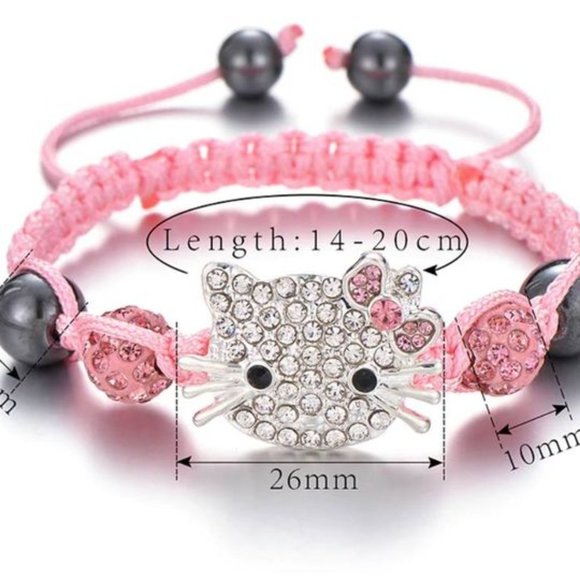 Handmade Hello Kitty Kids Braided Bracelet - Blue - Picture 9 of 9